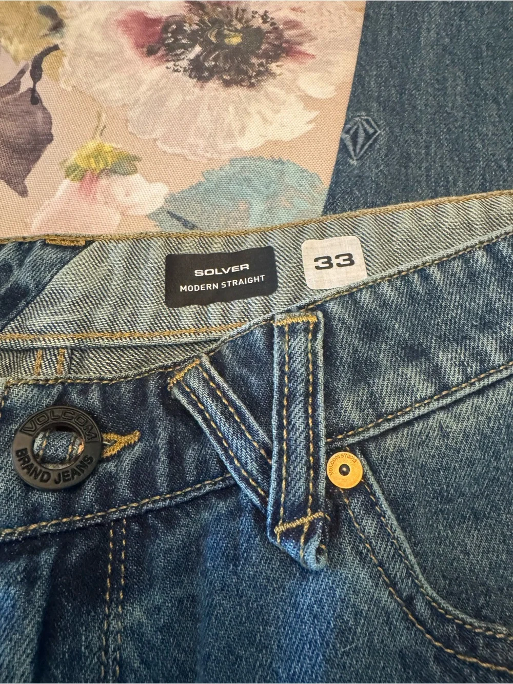 Volcom Men's Blue Relaxed Solver Jeans - Classic Denim Size 33/30